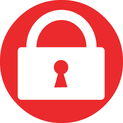 White lock wiht Red background